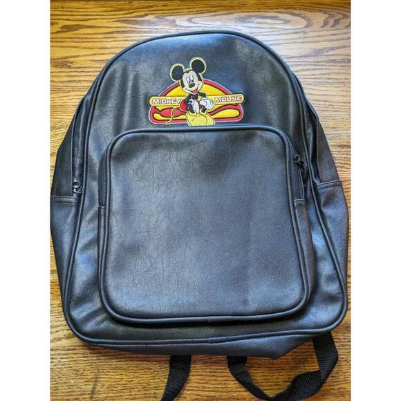 Mickey Unlimited Other - Vintage Disney Mickey Mouse Leather Backpack 90's Mickey Unlimited